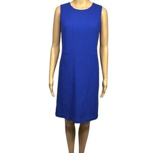 Lafayette 148 NY Dress Size 2 Royal Blue 100% Virgin Wool Sheath Dress